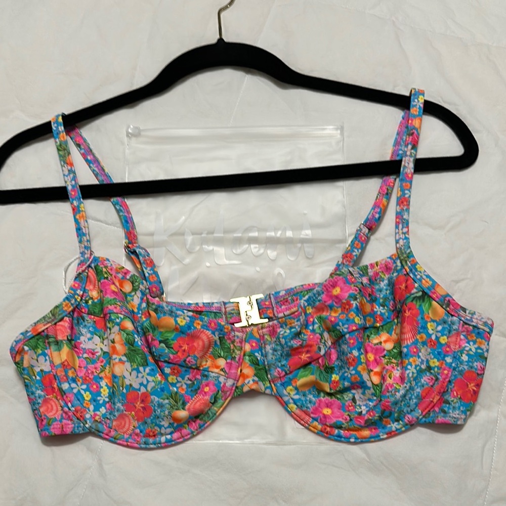 Kulani Kinis Floral Multicolor Bikini Top 2X